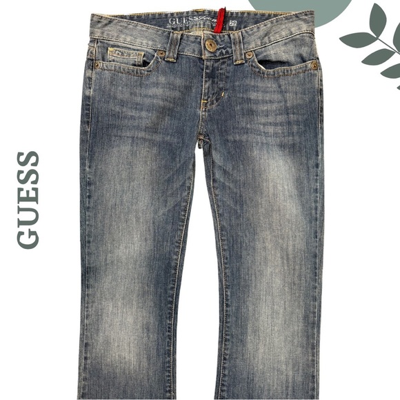 Guess Classic Daredevil Blue Mid Rise Bootcut Denim Jeans Size 29 - Picture 3 of 8